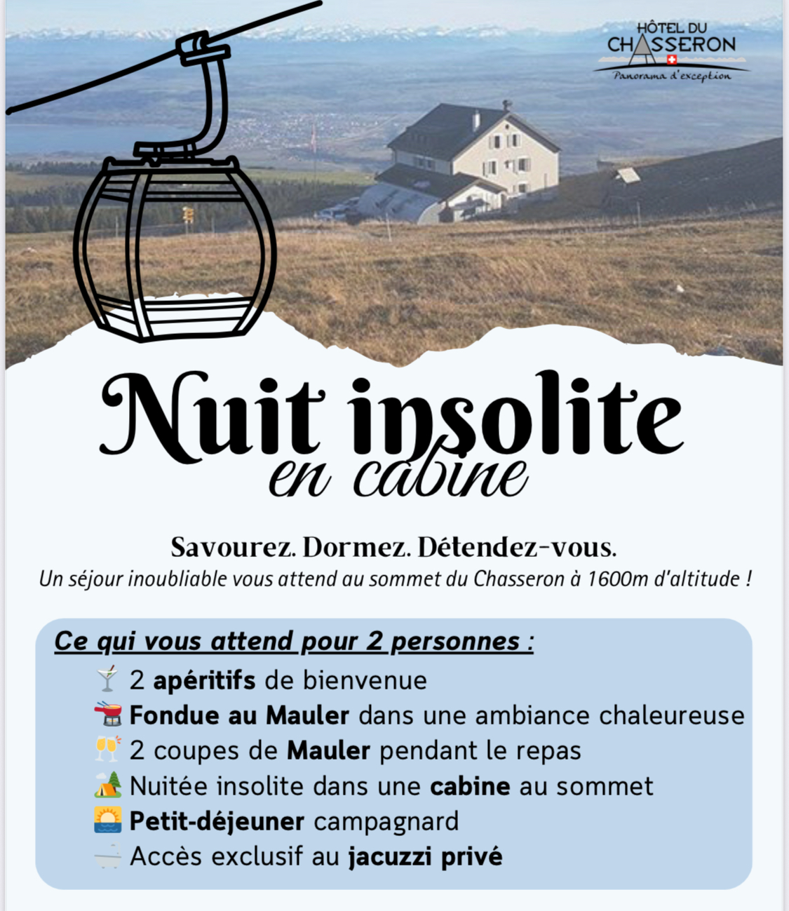 Nuit insolite Télécabine